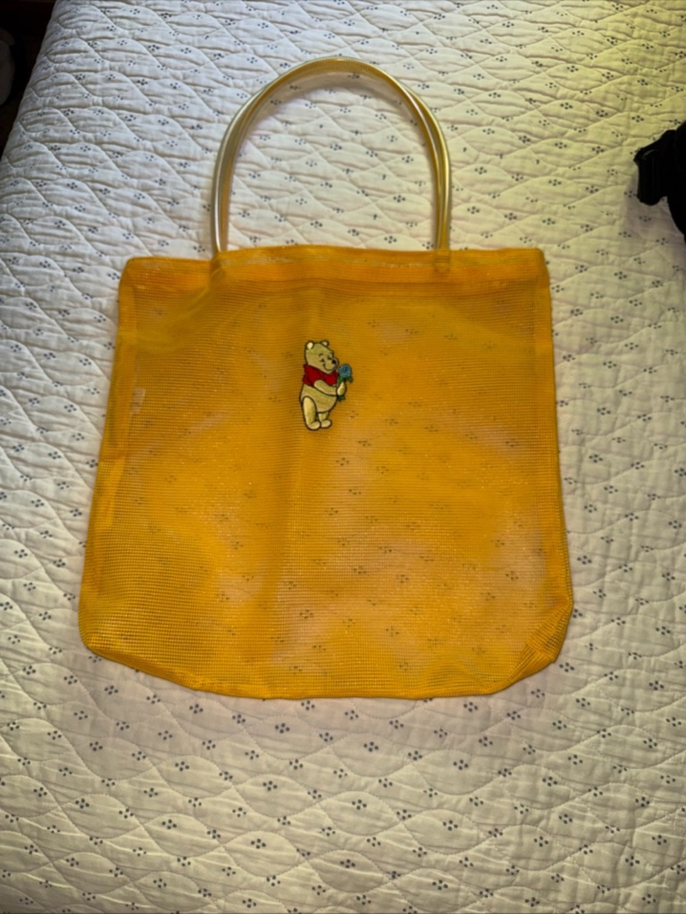 Winnie the Pooh Mesh Zip Bag Plastic Coated Handles